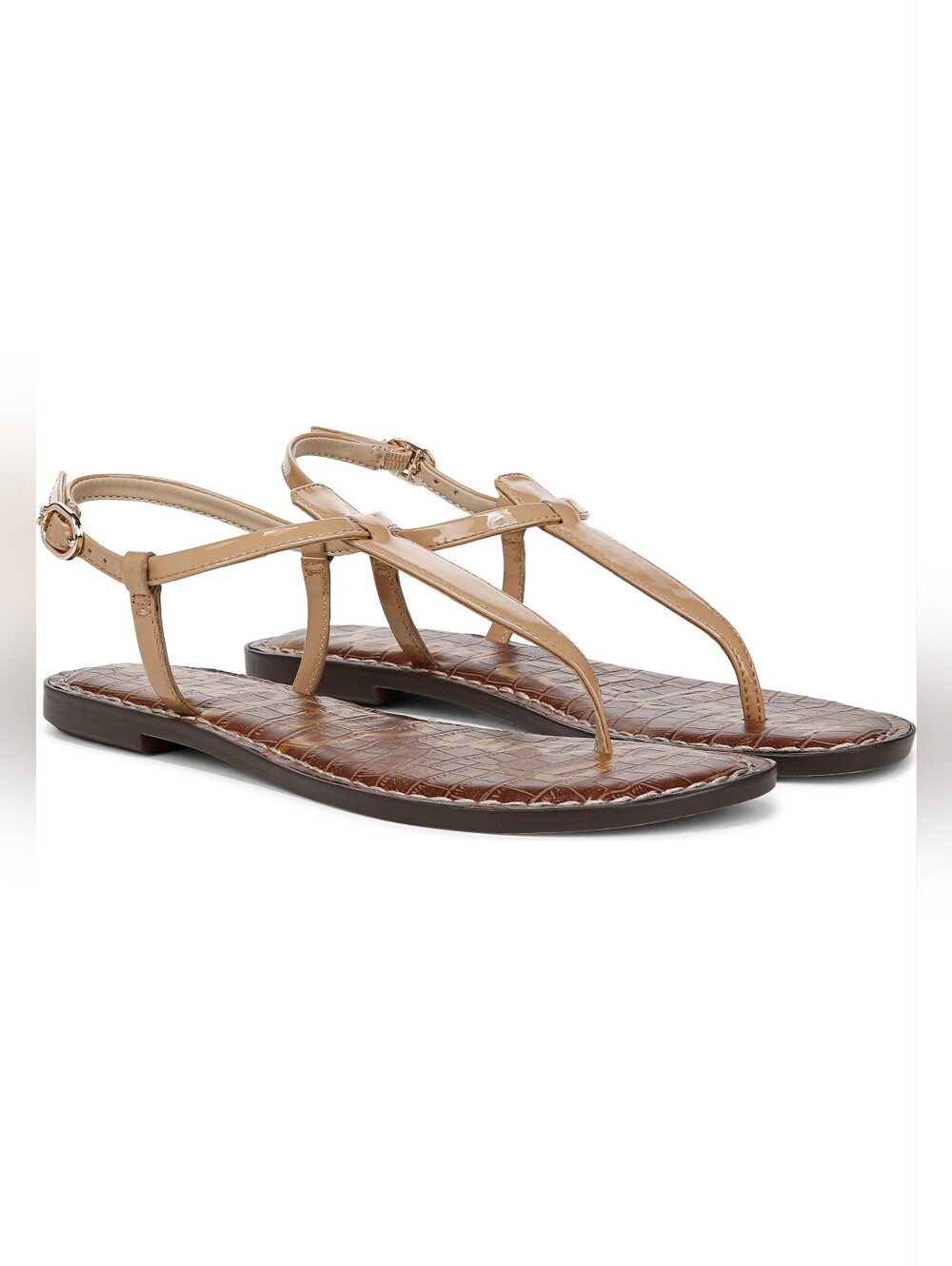 Sam Edelman Gigi Patent Leather T-Strap Sandals Tan Size 6 - Picture 7 of 16